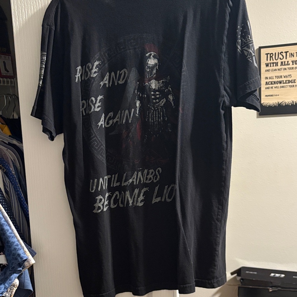 Warrior Spartan Black Graphic Men's T-Shirt